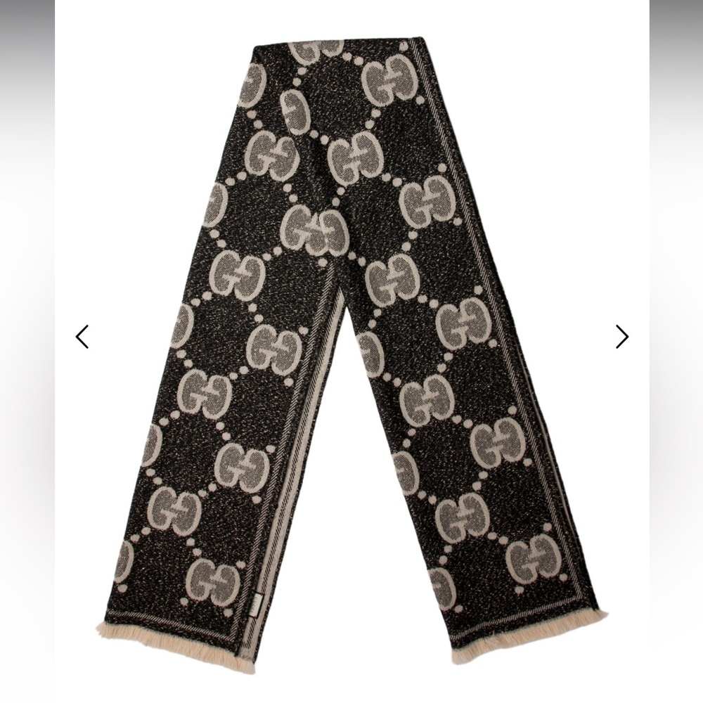 GUCCI Reversible Wool Jacquard Scarf